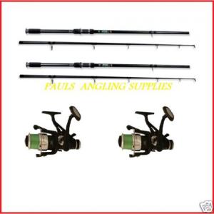 2 Carp Fishing Rods with Carp Fishing Reels Lineaeffe